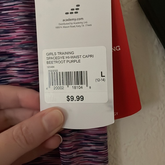 NWT BCG Girls Purple Training Capri Leggings - Picture 7 of 9